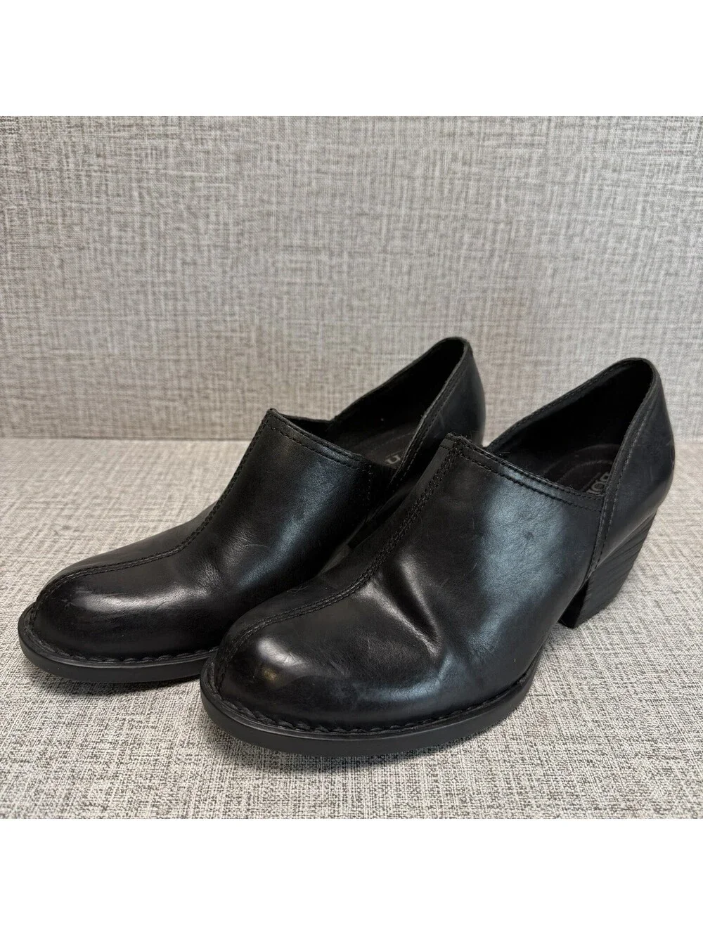 Born Booties Women's Sz 9.5 Black Leather Kerri Ankle Zipper Comfort Western